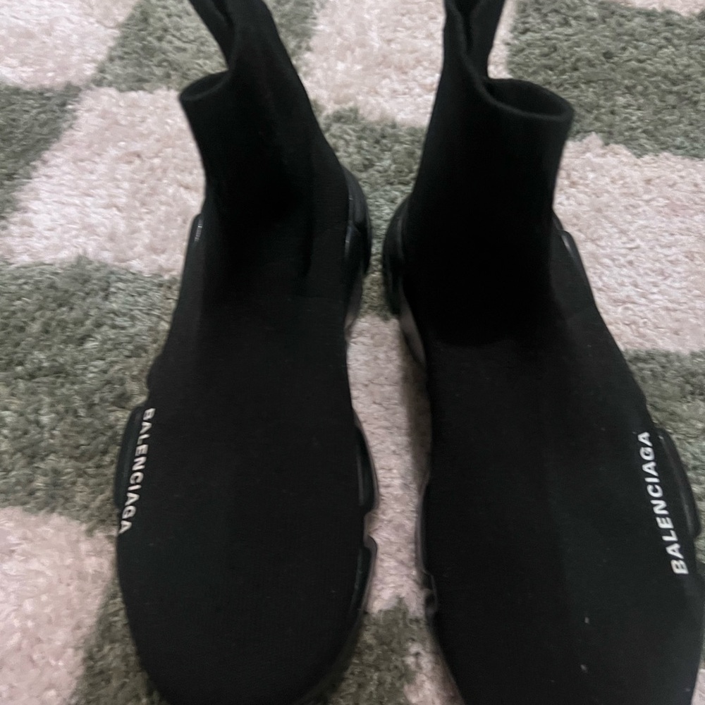 Balenciaga Black Knit High-Top Sneakers